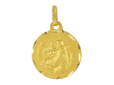 Medaglia Di Sant'antonio 16 Mm, Oro Giallo 18 Carati - Immagine Standard - 1