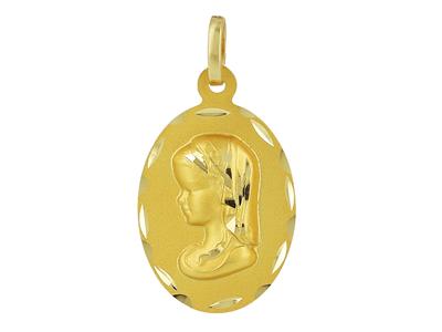 Medaglia Vergine Bambino, 20 X 15 Mm, Oro Giallo 18 Ct. - Immagine Standard - 1