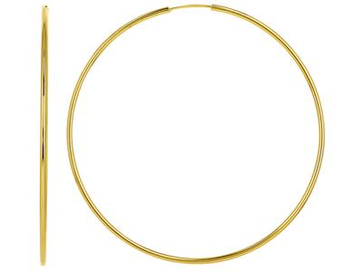 Orecchini A Cerchio, Tubo Flessibile Liscio 1,4 Mm, Diametro Interno 50 Mm, Oro Giallo 18 Ct. - Immagine Standard - 1