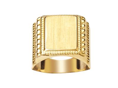 Chevalière, Grande Bordo Cesellato 17 Mm, Oro Giallo 18 Ct, Dito 64 Chiuso - Immagine Standard - 1