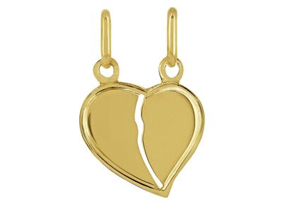 Ciondolo A Forma Di Cuore, 14 X 13 Mm, Oro Giallo 18 Ct.