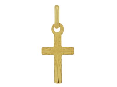 Ciondolo, Croce Piatta Piccola, 14 Mm, Oro Giallo 18 Ct. - Immagine Standard - 1