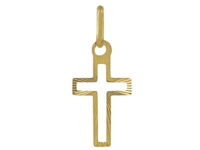 Ciondolo Croce Piatta, 17 Mm, Oro Giallo 18 Carati - Immagine Standard - 1