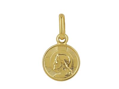 Medaglia Della Sacra Famiglia 8 Mm, Oro Giallo 18 Carati - Immagine Standard - 1