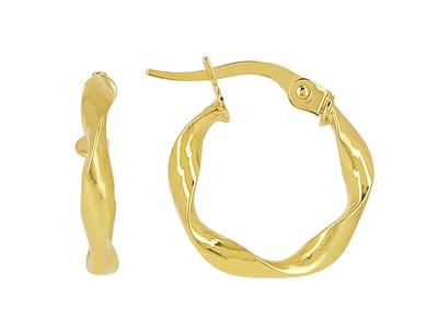 Creoles Torchon 2,50 Mm, Diametro Interno 10 Mm, Oro Giallo 18 Ct.