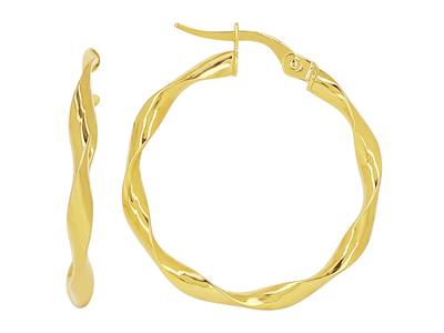 Creoles Torchon 2,50 Mm, Diametro Interno 20 Mm, Oro Giallo 18 Ct. - Immagine Standard - 1