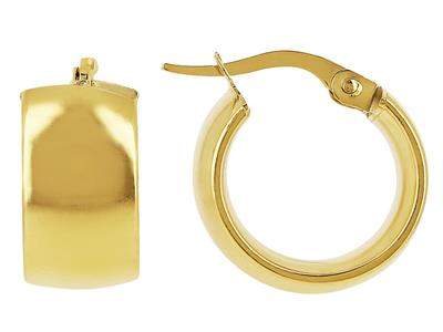 Orecchini A Cerchio Tubo Ovale 7 Mm, Diametro Interno 10 Mm, Oro Giallo 18 Ct.