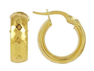 Orecchini A Cerchio, Ovale 8 Mm, Diametro Interno 10 Mm, Oro Giallo 18 Ct.