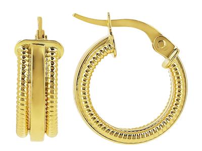 Creoli 2 Tubi Ritorti 2 Mm, Diametro Interno 10 Mm, Oro Giallo 18 Carati - Immagine Standard - 1
