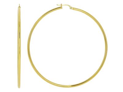 Orecchini A Cerchio, Tubo Rotondo Liscio 2 Mm, Diametro Interno 60 Mm, Oro Giallo 18 Ct. - Immagine Standard - 1