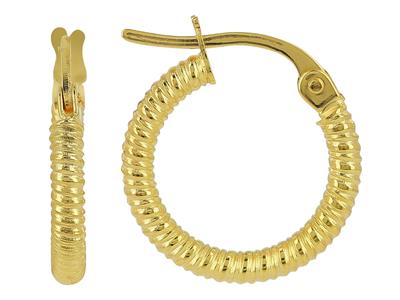 Orecchini A Cerchio, Tubo Rotondo 2 Mm, Diametro Interno 10 Mm, Oro Giallo 18 Ct.