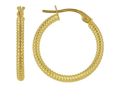 Orecchini A Cerchio, Tubo Rotondo 2 Mm, Diametro Interno 15 Mm, Oro Giallo 18 Ct. - Immagine Standard - 1