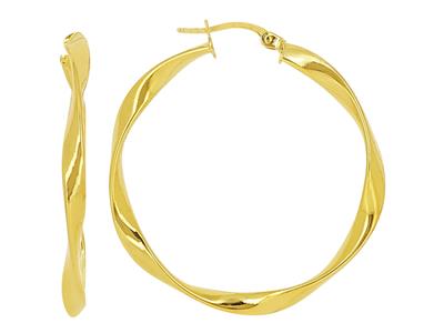 Créoles Torchon 5 Mm, Diametro Interno 30 Mm, Oro Giallo 18 Ct. - Immagine Standard - 1