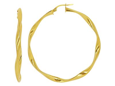 Créoles Torchon 5 Mm, Diametro Interno 40 Mm, Oro Giallo 18 Ct. - Immagine Standard - 1