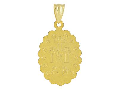 Medaglia Vergine Maria 25 X 18 Mm, Bordi Smerlati, Oro Giallo 18 Ct. - Immagine Standard - 2