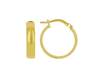 Orecchini A Cerchio, Tubo Ovale 4 X 1,30 Mm, Diametro Interno 15 Mm, Oro Giallo 18 Ct. - Immagine Standard - 1