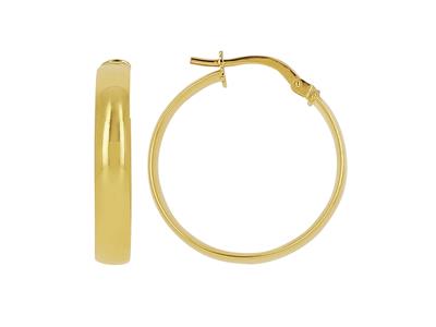 Orecchini A Cerchio, Tubo Ovale 4 X 1,30 Mm, Diametro Interno 20 Mm, Oro Giallo 18 Ct. - Immagine Standard - 1