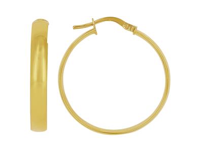 Orecchini A Cerchio, Tubo Ovale 4 X 1,30 Mm, Diametro Interno 25 Mm, Oro Giallo 18 Ct. - Immagine Standard - 1