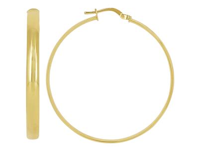 Orecchini A Cerchio, Tubo Ovale 4 X 1,30 Mm, Diametro Interno 40 Mm, Oro Giallo 18 Ct. - Immagine Standard - 1