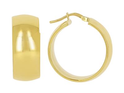 Orecchini A Cerchio Tubo Ovale 10 X 2 Mm, Diametro Interno 20 Mm, Oro Giallo 18 Ct. - Immagine Standard - 1