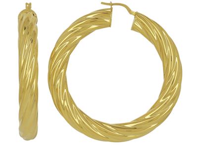 Orecchini A Cerchio 8 Mm, Superleggeri, Diametro Interno 40 Mm, Oro Giallo 18 Ct. - Immagine Standard - 1