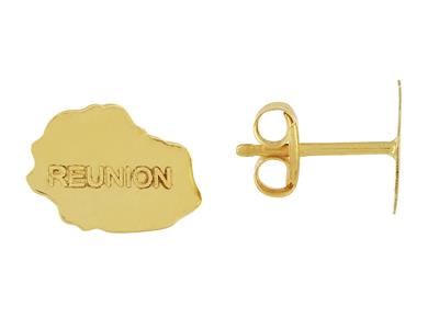 Orecchini Mappa Riunione, 8 X 10 Mm, Oro Giallo 750 - Immagine Standard - 1