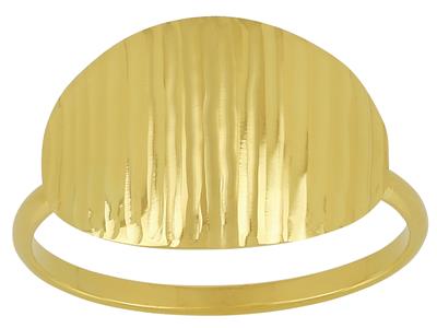 Anello Ovale Pastello Striato, Modello Piccolo, Oro Giallo 18 Carati, Dito 56 - Immagine Standard - 1