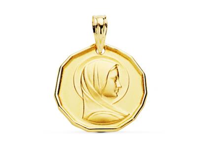 Medaglia Vergine Cava Leggera, Bordi Angolari 16 Mm, Oro Giallo 18 Kt - Immagine Standard - 1