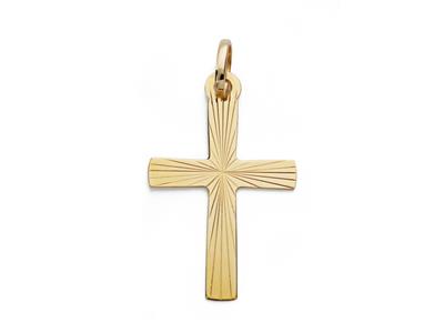 Ciondolo Croce Sfaccettata 32 X 19 Mm, Oro Giallo 18 Carati - Immagine Standard - 1