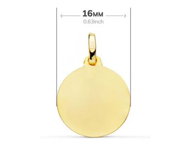 Medaglia Scapolare Cava Con Bordi Cesellati 16 Mm, Oro Giallo 18 Ct. - Immagine Standard - 2