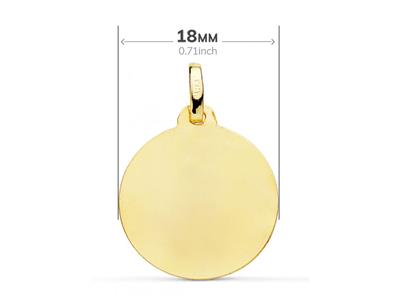 Medaglia Rotonda Di San Giuseppe, Cava, Bordo Cesellato 18 Mm, Oro Giallo 18 Ct. - Immagine Standard - 2