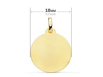 Medaglia Rotonda Di San Giuseppe, Cava, Bordo Cesellato 18 Mm, Oro Giallo 18 Ct. - Immagine Standard - 2