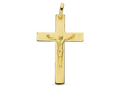 Ciondolo Croce Di Cristo, 30 X 20 Mm, Oro Giallo 18 Carati