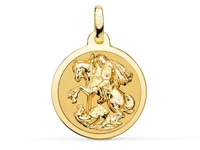 Medaglia Di San Giorgio, Raso Cavo 18 Mm, Oro Giallo 18 Carati - Immagine Standard - 1