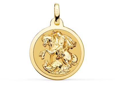 Medaglia Di San Giorgio, Raso Cavo 18 Mm, Oro Giallo 18 Carati