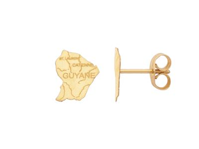 Orecchini Mappa Guyana 10 X 8 Mm, Oro Giallo 750