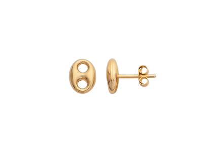 Orecchini A Chicco Di Caffè Vuoto E Liscio 6 X 8 Mm, Oro Giallo 18 Ct. - Immagine Standard - 1