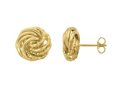 Orecchini Rosetta, Anelli Diamantatilisci, 11,50 Mm, Oro Giallo 18k