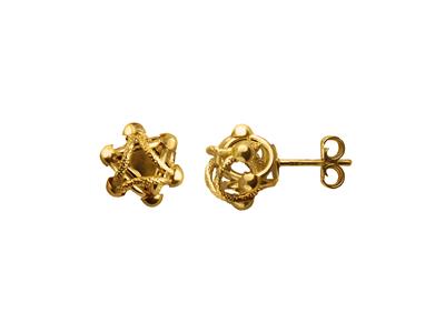 Orecchini Ciclone, Tubo 1 Mm, Diametro 11 Mm, Oro Giallo 18k