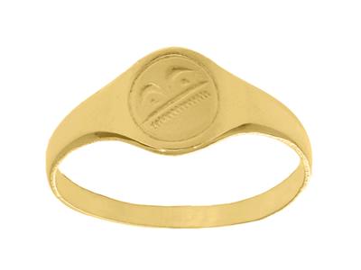 Chevalire Ovale Per Bambini, Oro Giallo 18 Carati, Dito 50