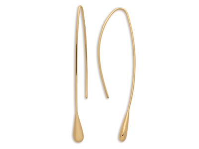 Orecchini, Goccia Su Asta, 70 Mm, Oro Giallo 18k