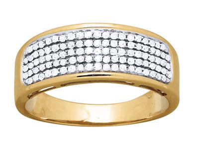 Fede Nuziale Con Incastonatura Di 5file, Diamanti Da 0,34 Ct, Oro Gia Llo 18 Kt, Misura Del Dito 54 - Immagine Standard - 2