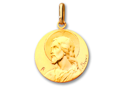 Medaglia Di Cristo, Oro Giallo 18 Carati Opaco E Lucido
