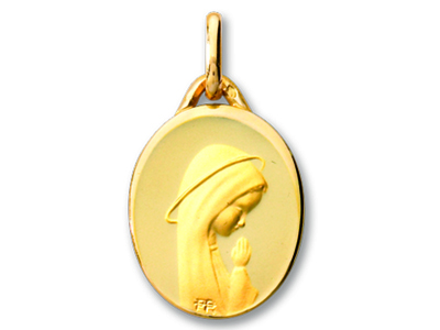 Medaglia Vergine In Preghiera, Oro Giallo 18 Carati - Immagine Standard - 1