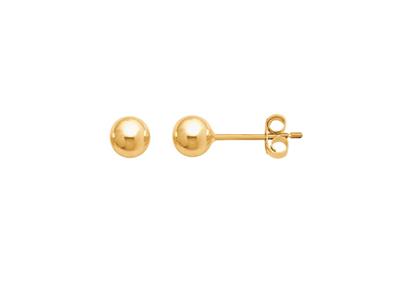 Orecchini, Sfera 4 Mm, Oro Giallo 18 Carati - Immagine Standard - 1