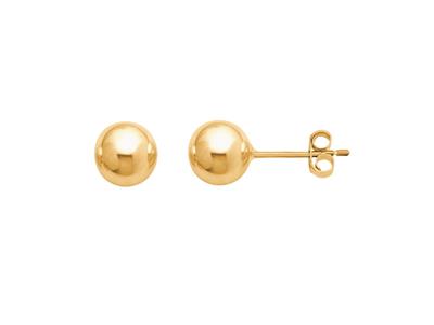 Orecchini, Sfera 6 Mm, Oro Giallo 18 Carati - Immagine Standard - 1