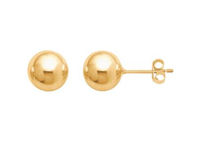 Orecchini, Sfera 8 Mm, Oro Giallo 18 Carati