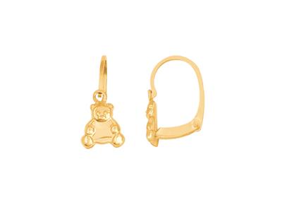 Orecchini Teddy Bear 5,9 X 5,7 Mm, Oro Giallo 18 Carati