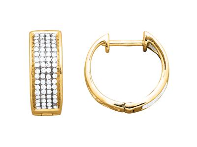 Orecchini A Cerchio A 4 File, Diamanti Da 0,44 Ct, 13 Mm, Oro Giallo 18 Carati