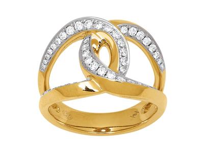 Anello Con Doppia Fibbia, Diamanti 0,47 Carati, Oro Giallo 18 Carati, Dito 52 - Immagine Standard - 1
